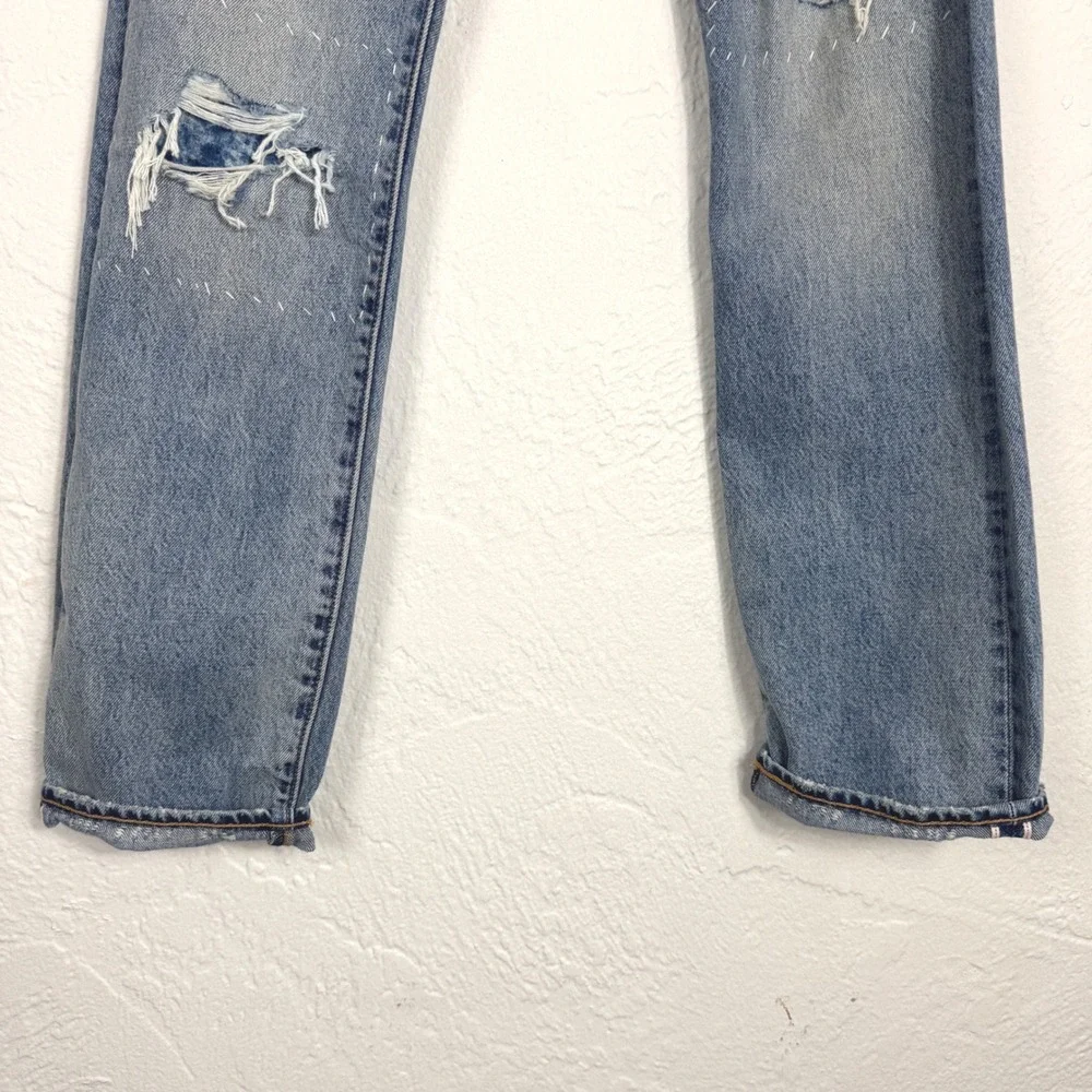 NWT! Levis Premium 501 Original Selvedge Distressed Sashiko Jeans 29x32‎